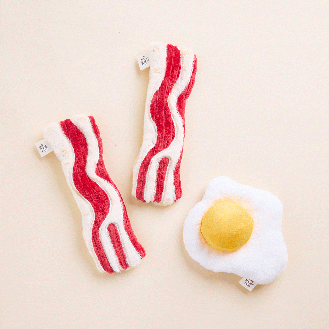 Bacon and Egg Interactive Toy Set from The Foggy Dog