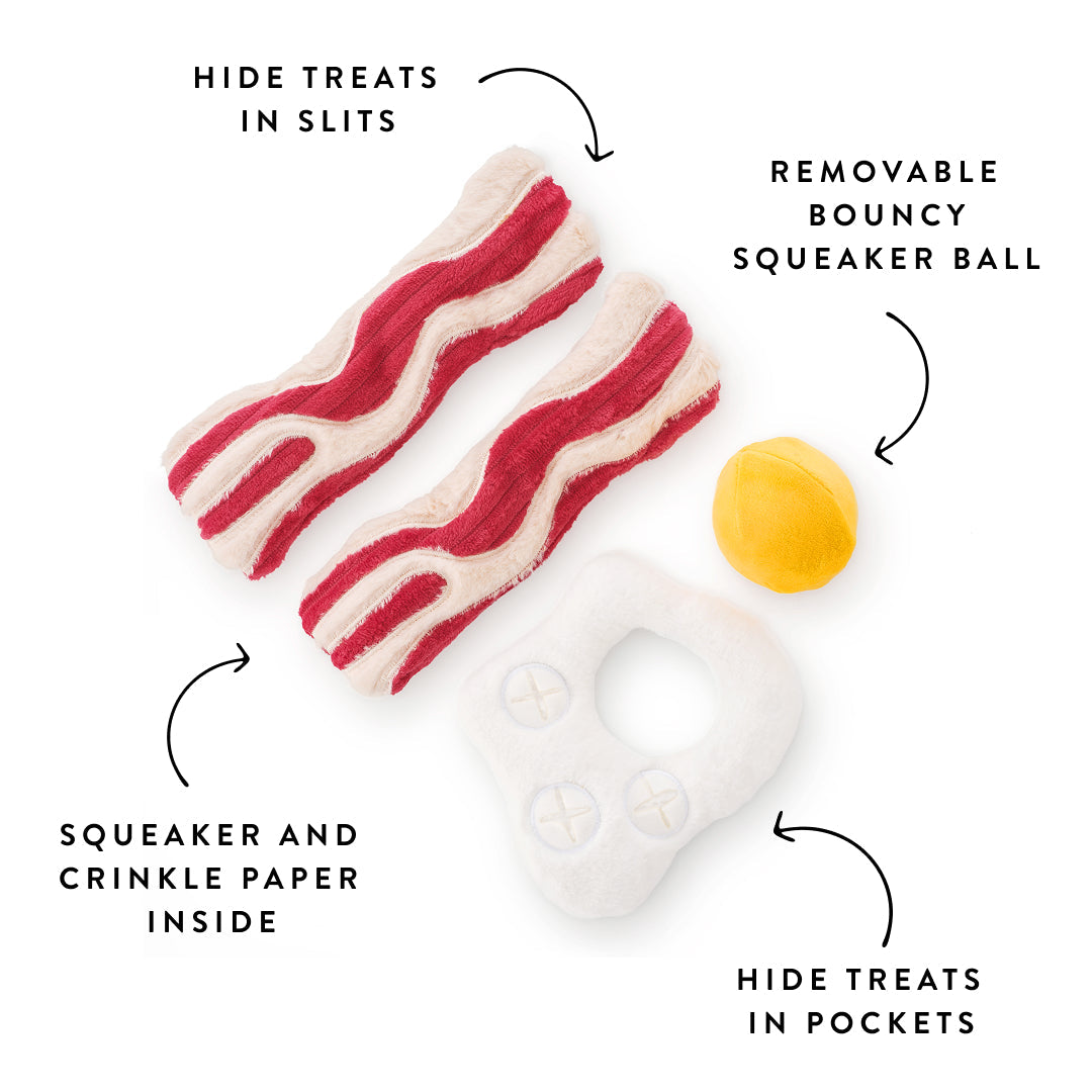 Bacon and Egg Interactive Toy Set from The Foggy Dog