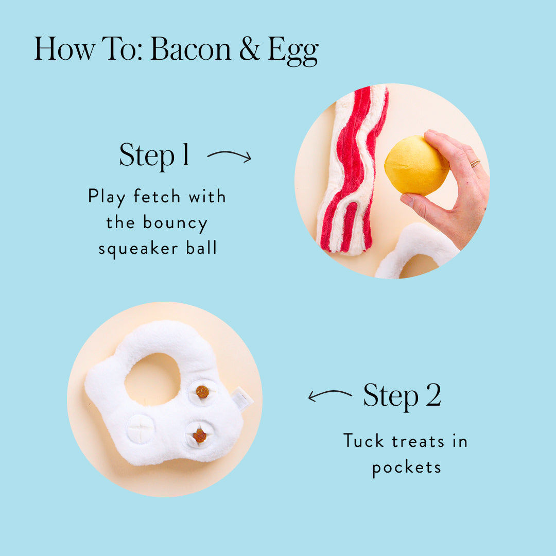 Bacon and Egg Interactive Toy Set from The Foggy Dog
