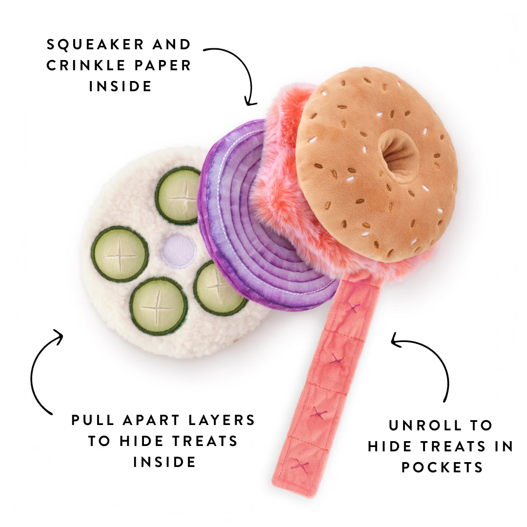 Bagel and Lox Interactive Toy from The Foggy Dog